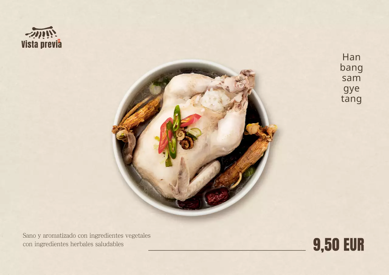 Sencillo cartel callejero coreano Samgyetang