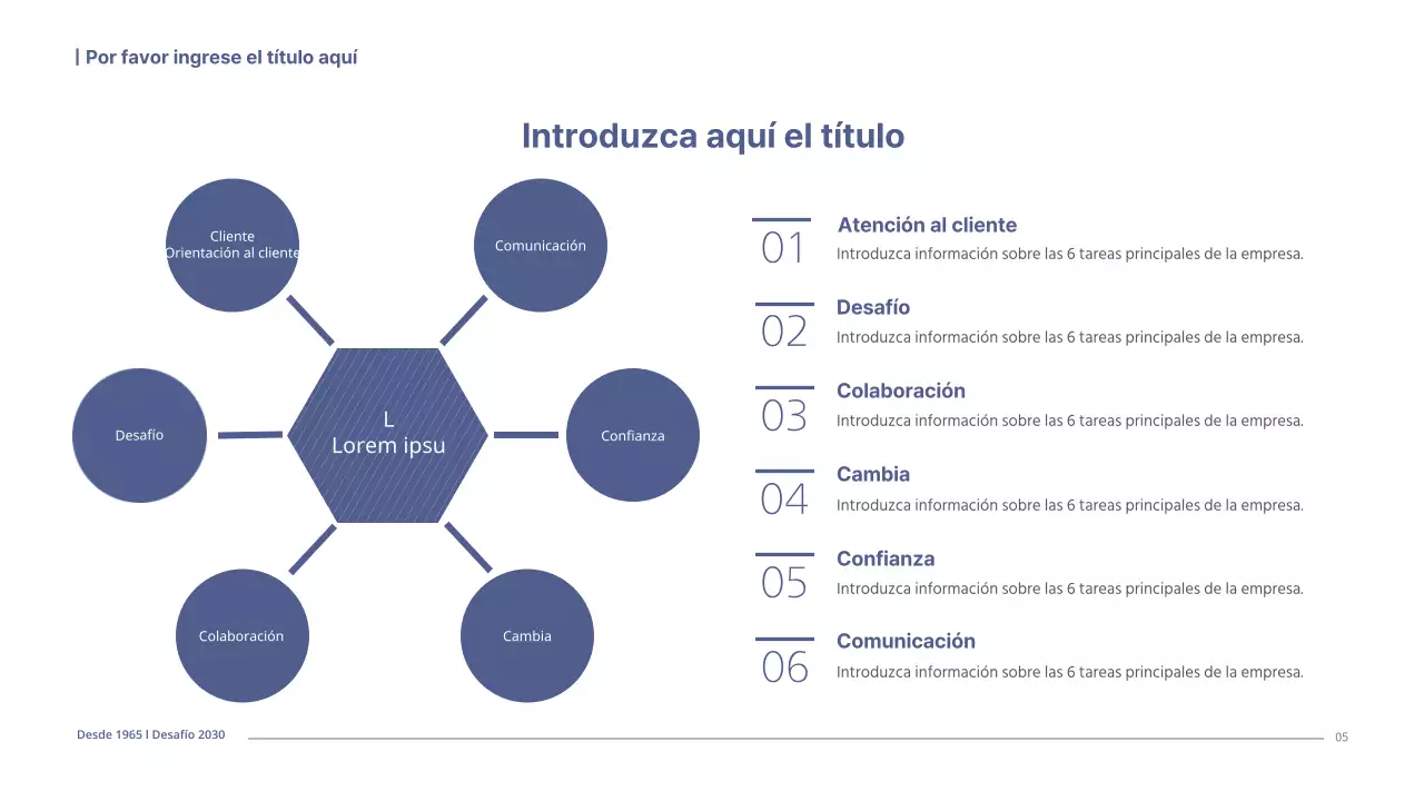 Un sencillo plan de empresa en tonos marinos