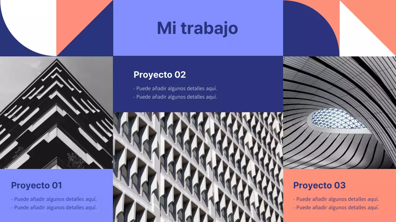 Azul y naranja tonos formas geométricas patrón de diseño de estilo de presentación geométrica mínima