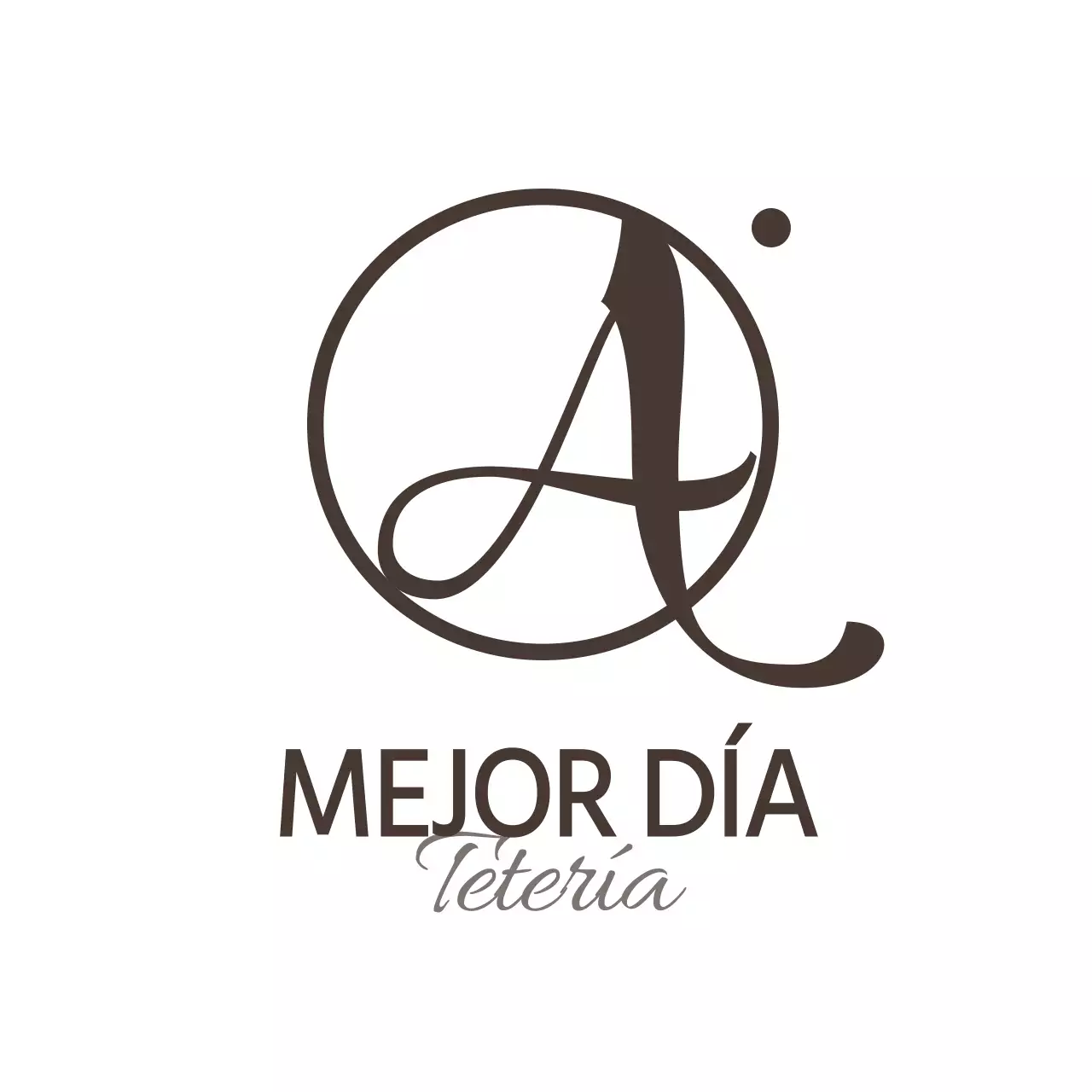 Emotivo estilo caligráfico en marrón y blanco para una cafetería