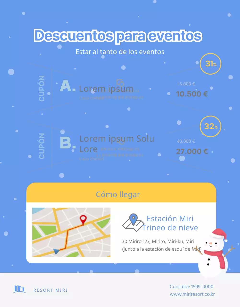 Página detallada de la colina invernal de trineos blanca y azul