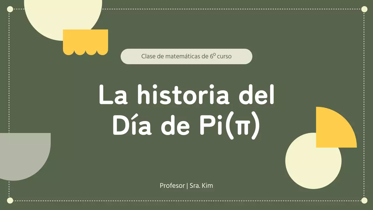 Conceptos de geometría simple verde Circunferencia y día de la tarta