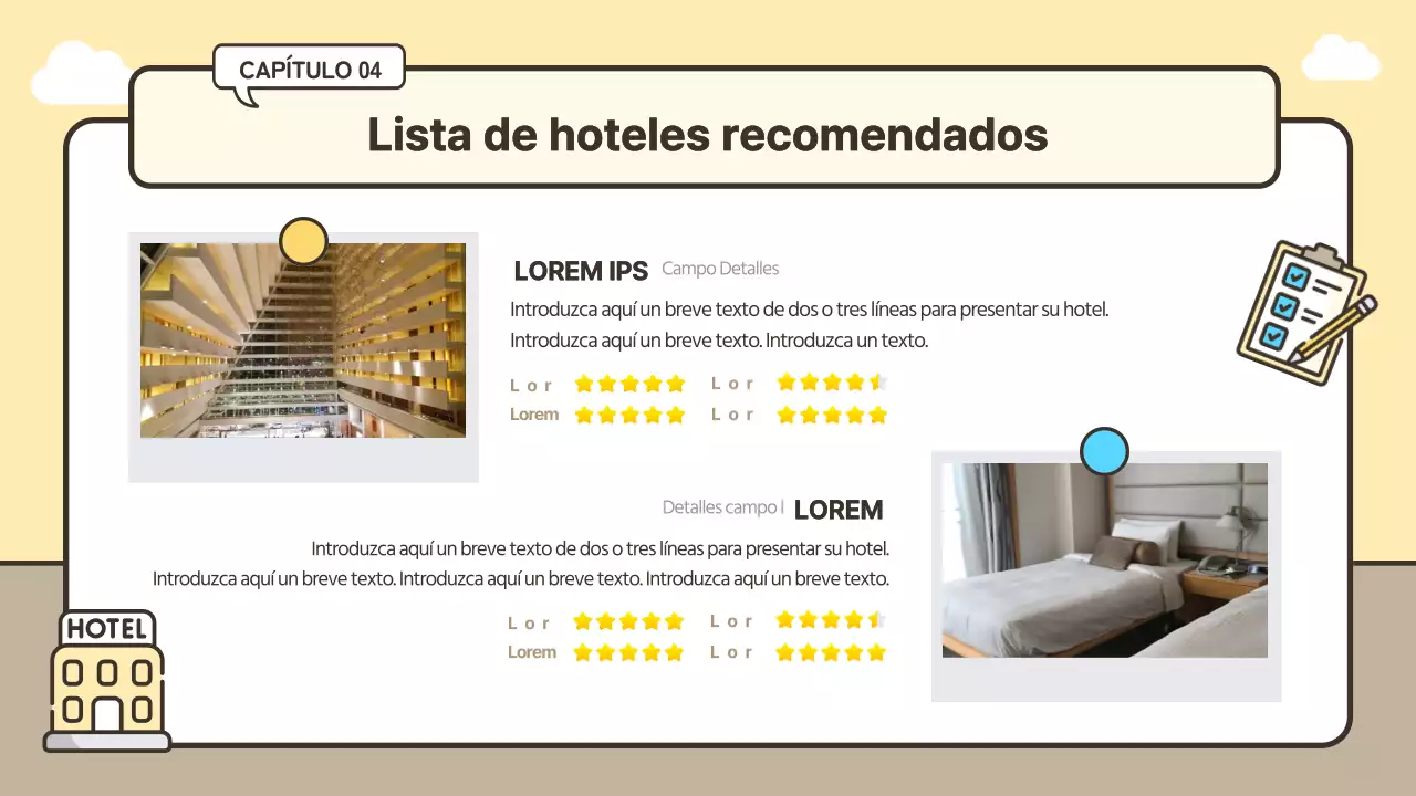 Lindo concepto de equipaje itinerario de viaje en amarillo y beige