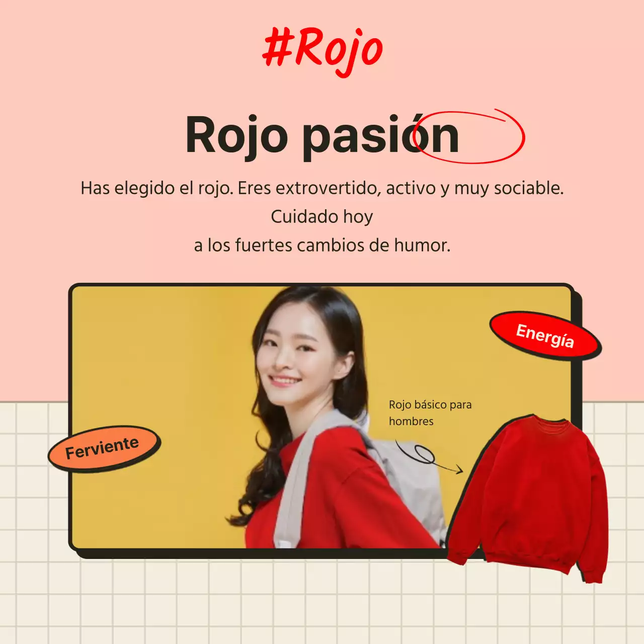 La prueba psicológica de los colores naranja y beige de las camisetas