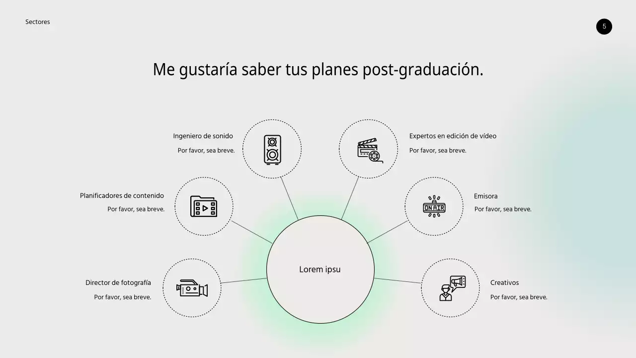 Departamento de prensa y relaciones públicas PPT con fondo degradado