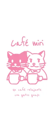 Ilustración de un gato bebiendo café en rosa