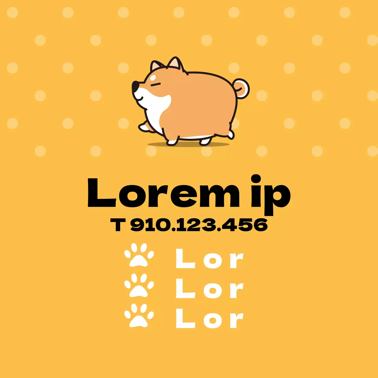 Personaje amarillo ilustración clínica veterinaria