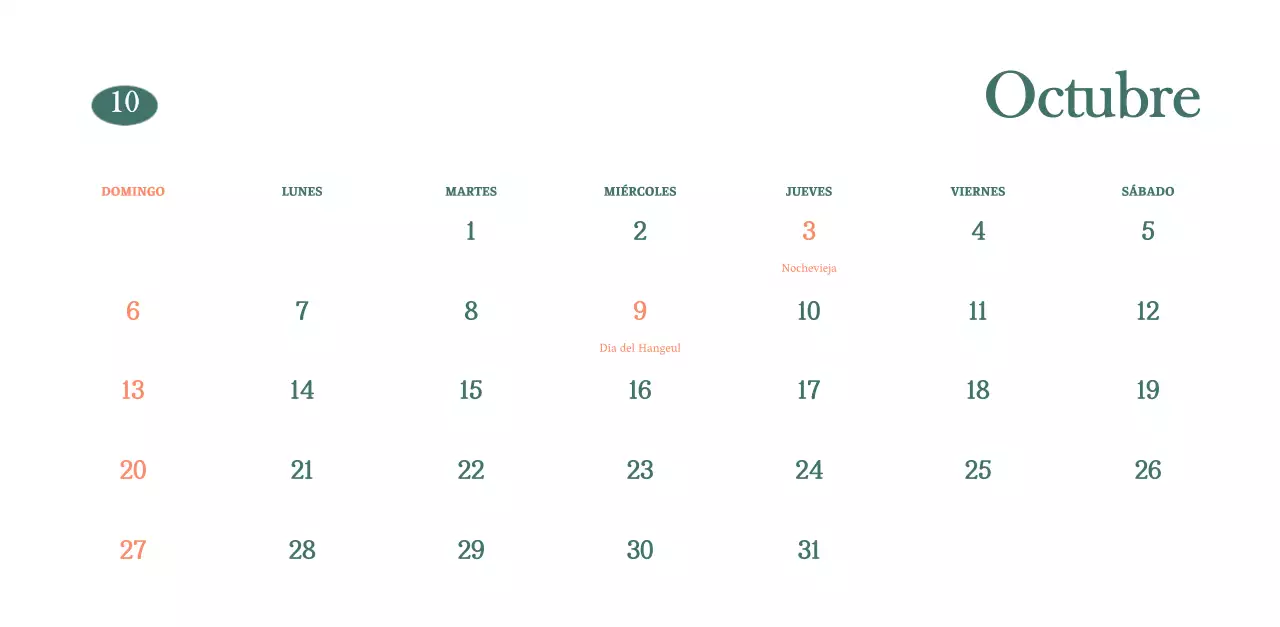 Calendario de cafés con recomendaciones de bebidas del mes