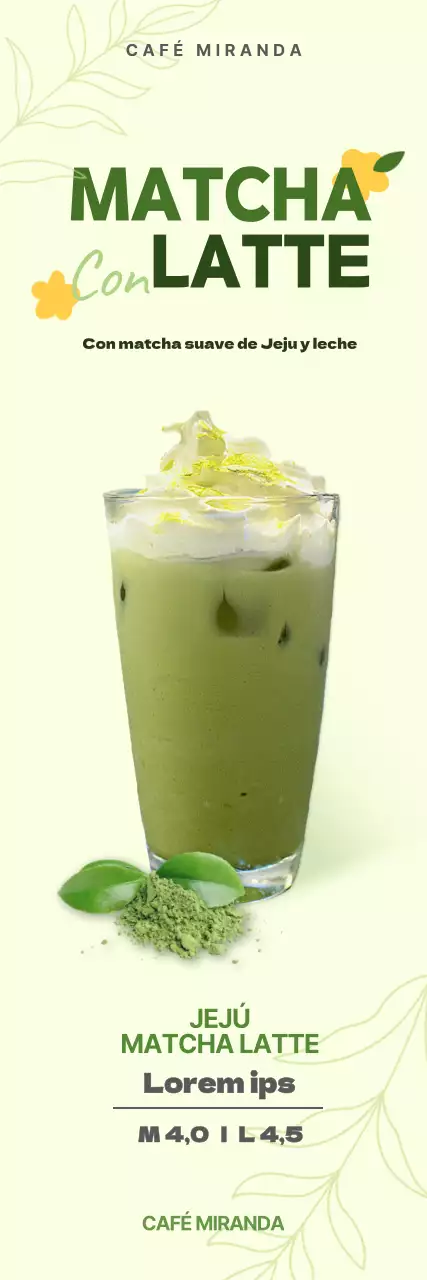 Lime green cafe menu banner