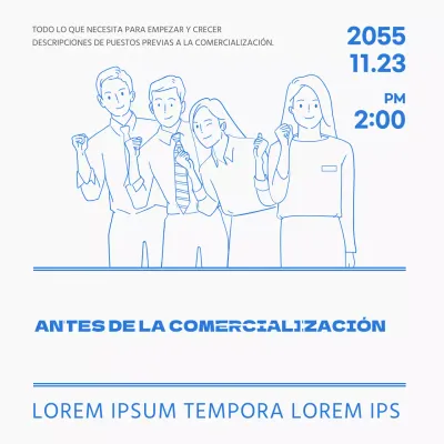 Ilustración de línea en color de punto azul descripción del trabajo