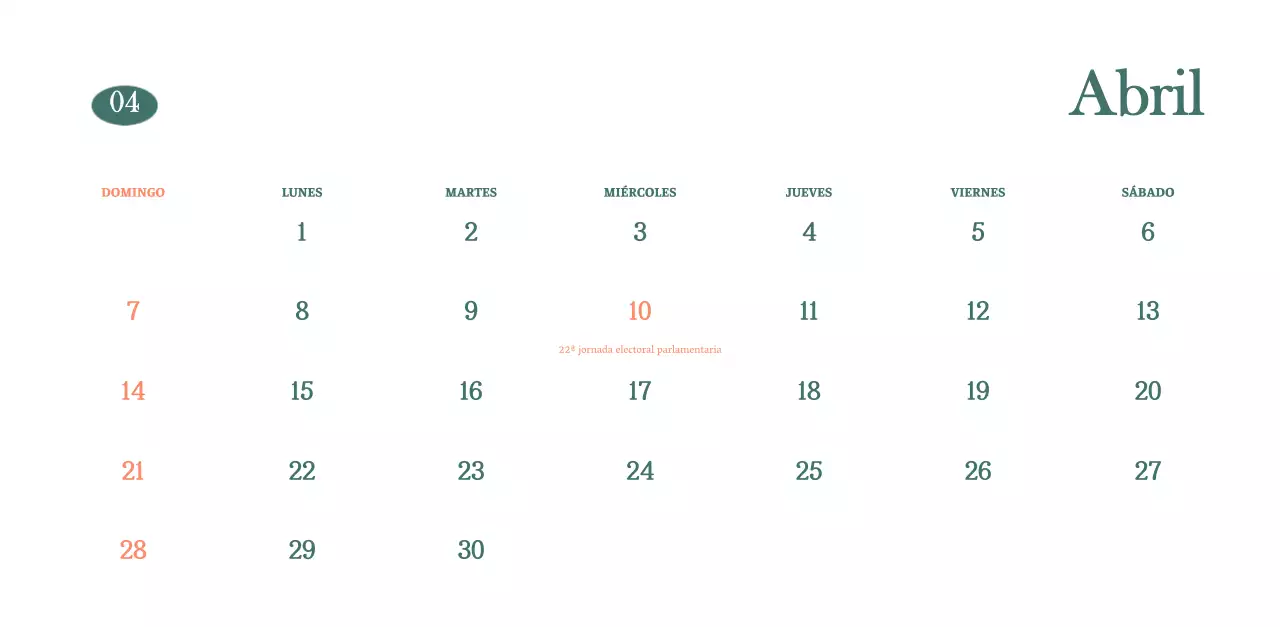 Calendario de cafés con recomendaciones de bebidas del mes