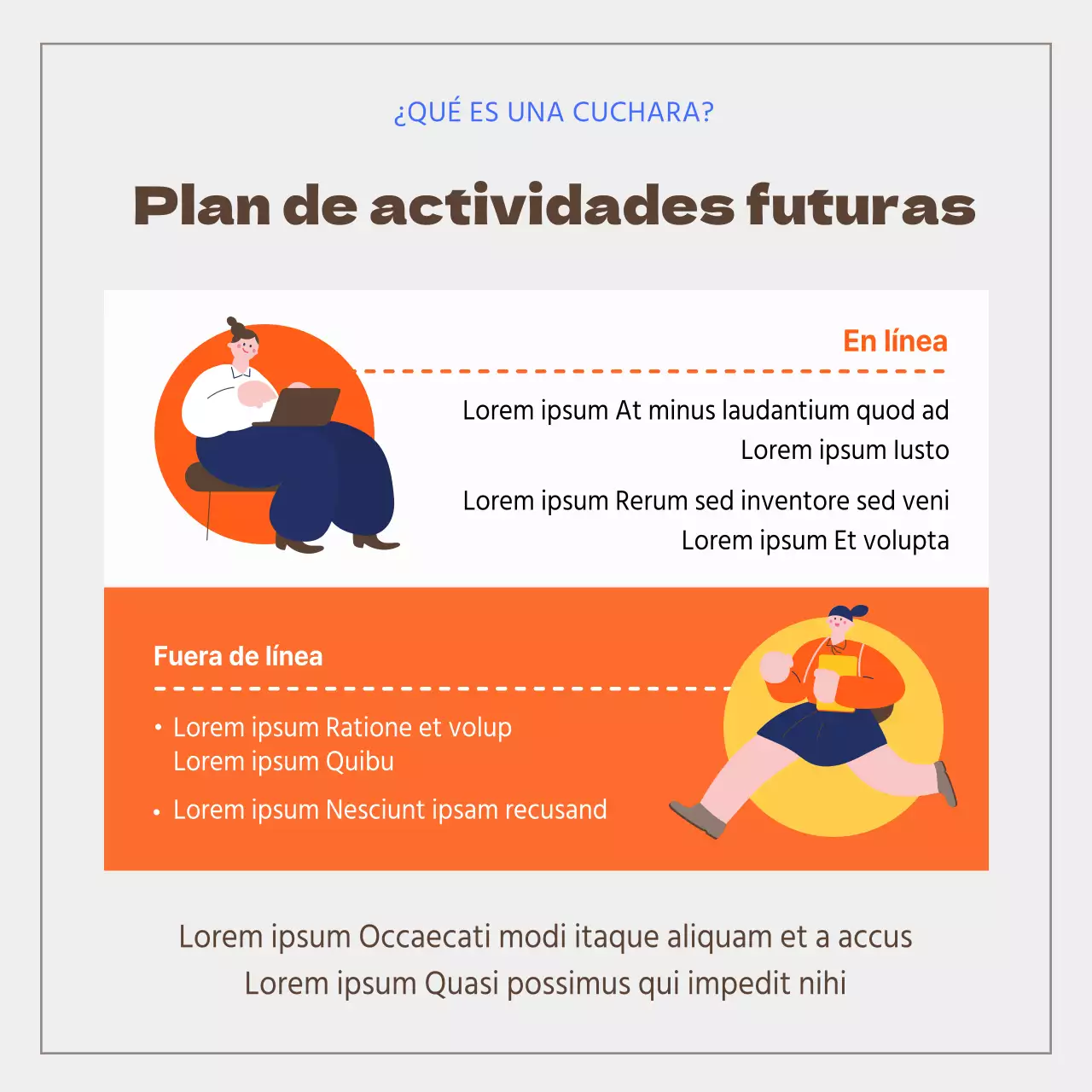 Guía del viajero minimalista en naranja y azul