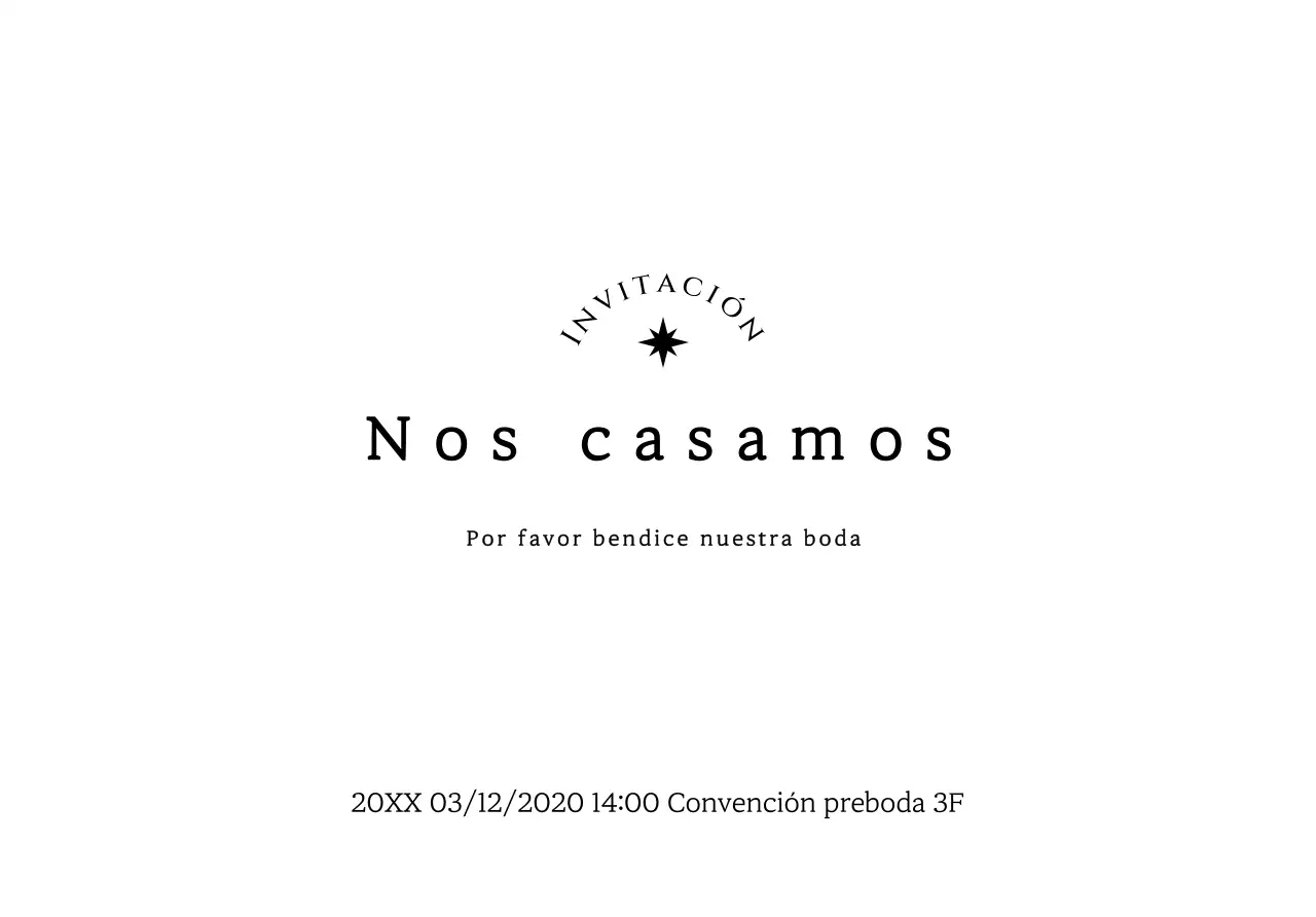 Texto de boda con un concepto de estallido de estrellas