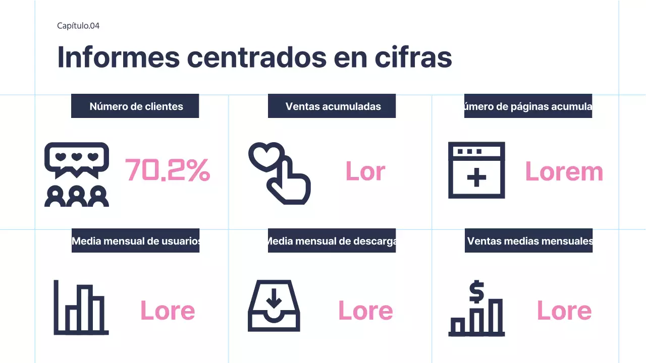 Infografía empresarial sencilla con toques rosas sobre fondo blanco