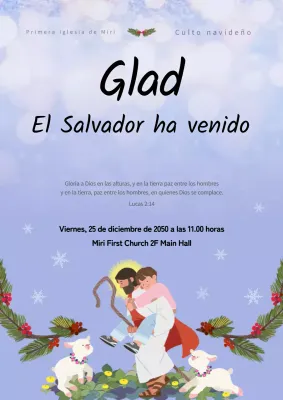 Azul claro Ilustración cálida Navidad Servicio Anuncio Web Cartel Retrato