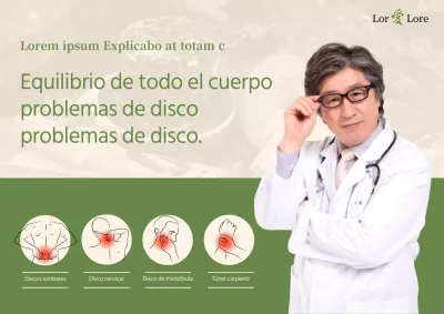 Un concepto limpio con colores verdes para el anuncio de una clínica oriental
