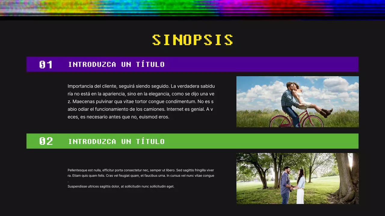 Propuesta de vídeo para un colorido concepto de emisión retro