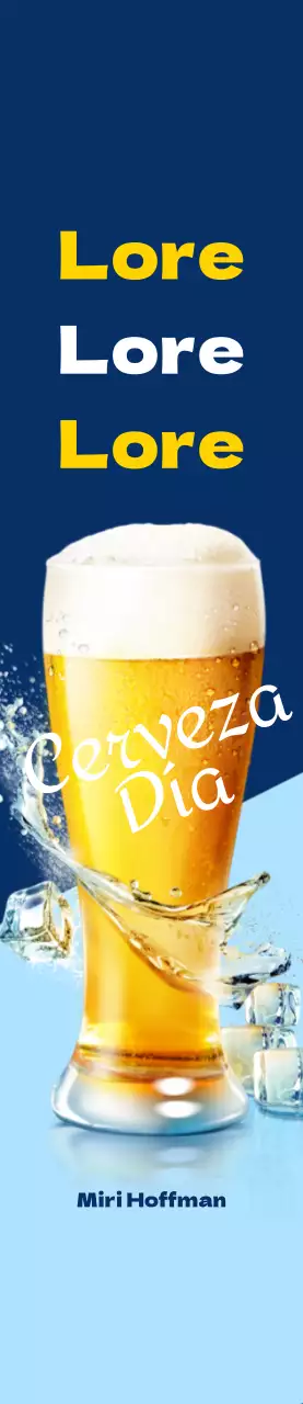 Promoción media de cerveza Hof sobre fondo azul