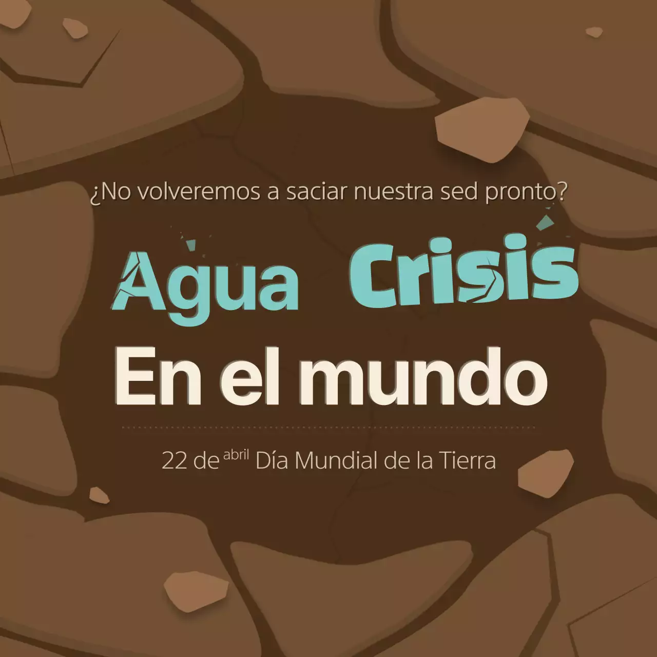 Sequía y conservación del agua en el concepto de tierra marrón agrietada