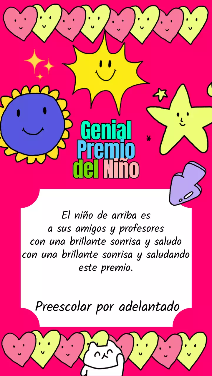 Diseño de listado con fondo rosa y flores y corazones