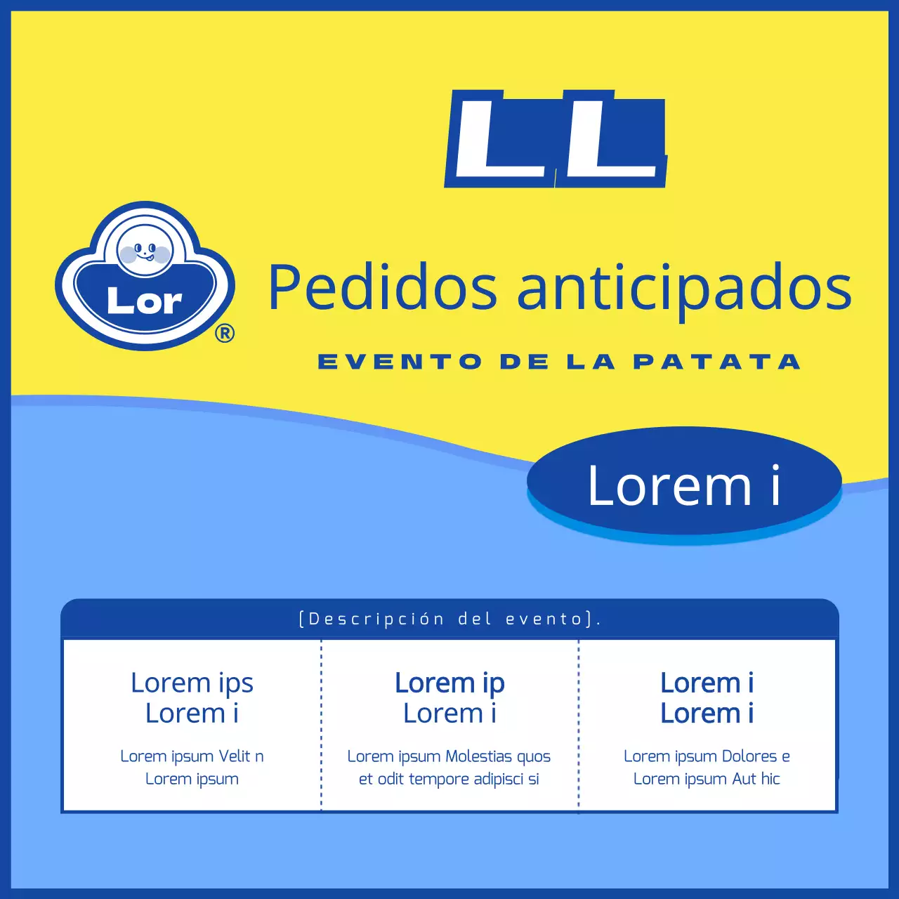 Amarillo y azul 3 minutos de curry parodia concepto plato de patatas recetario