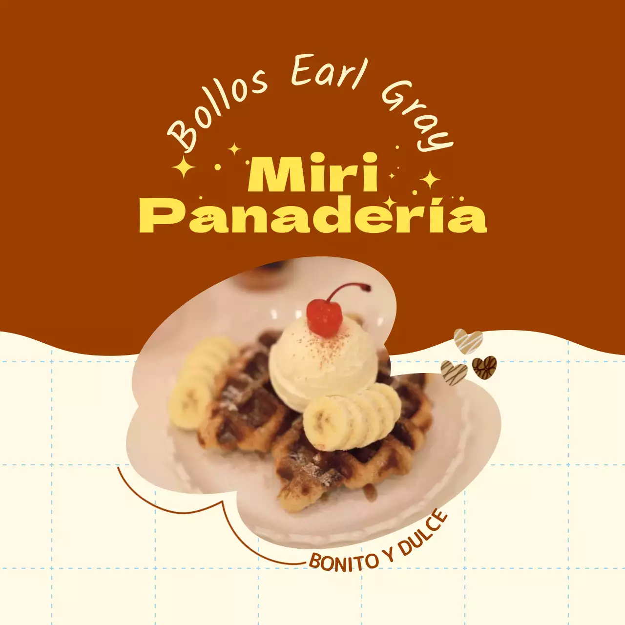 Promociona tu menú con un bonito marco marrón y amarillo