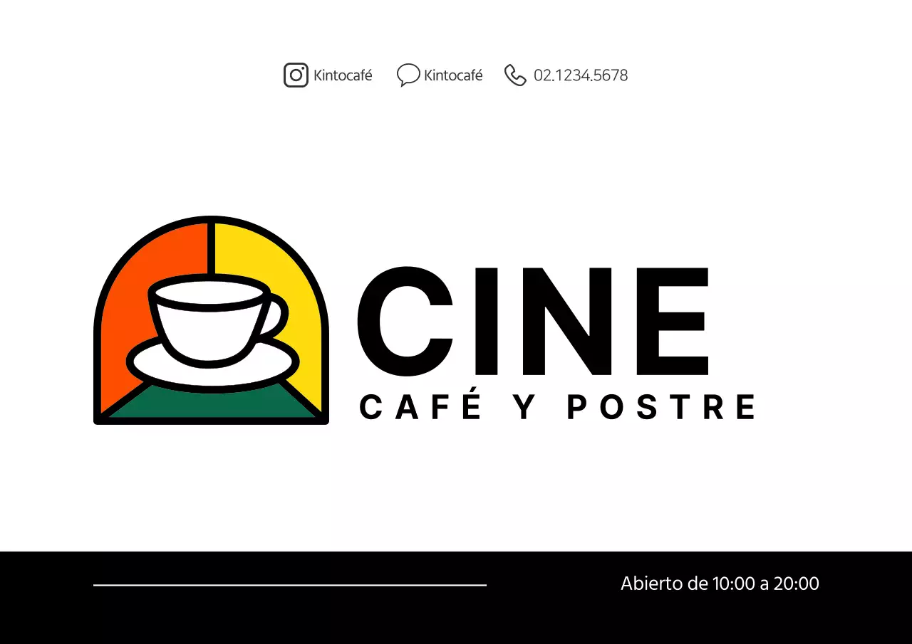 Logotipo promocional de cafetería con colorido concepto de ilustración de café