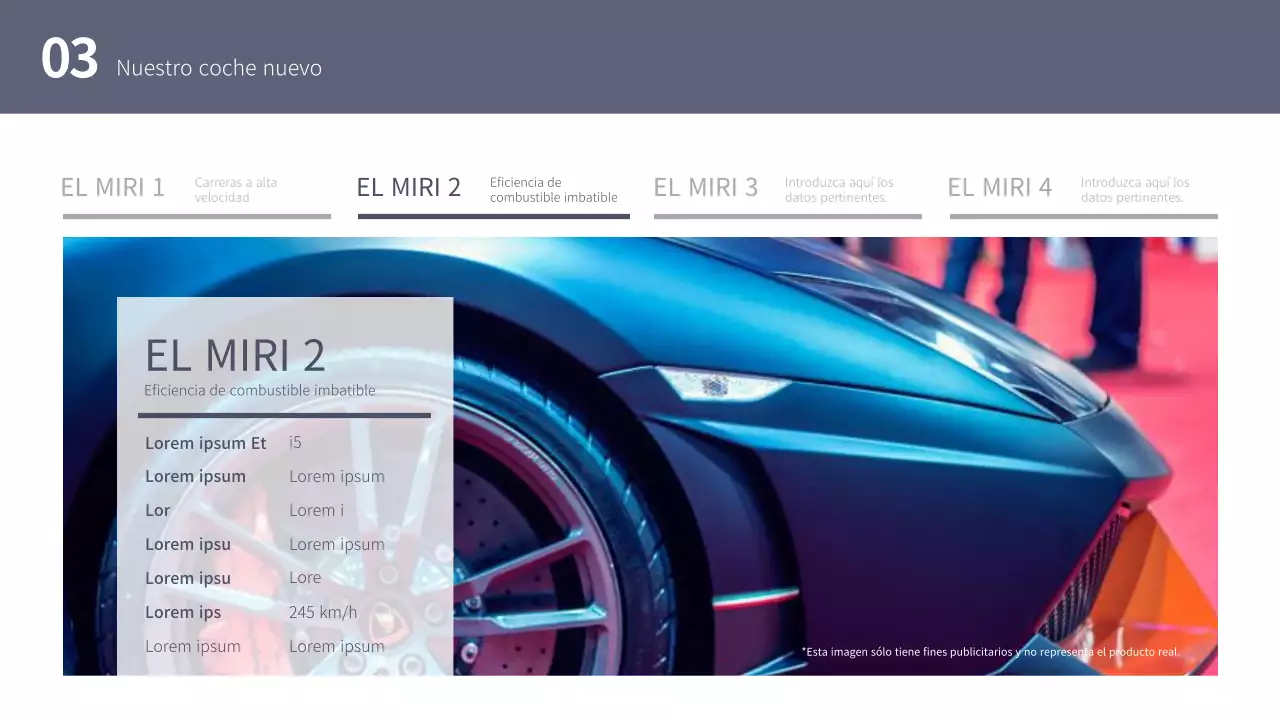 Plantilla de exposición de automoción