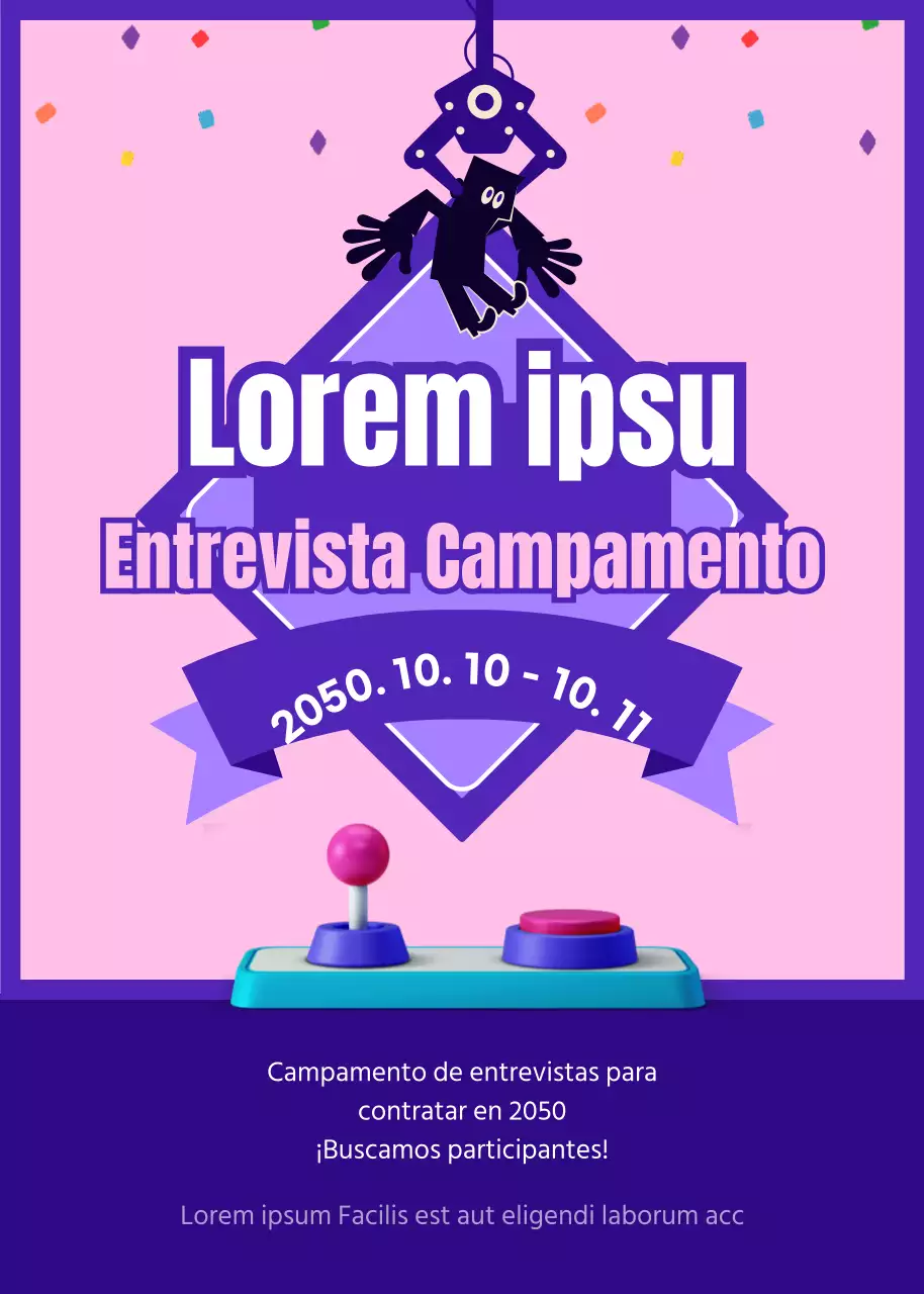 Reclutamiento para un campo de reclutamiento púrpura y rosa