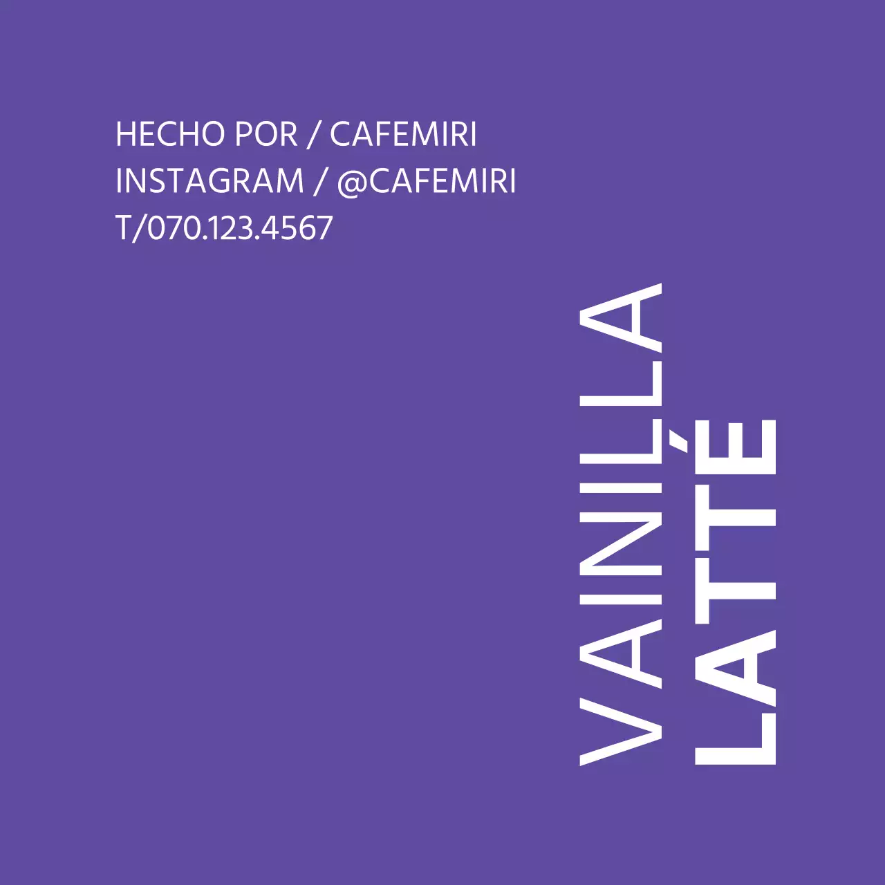 Café texto simple morado