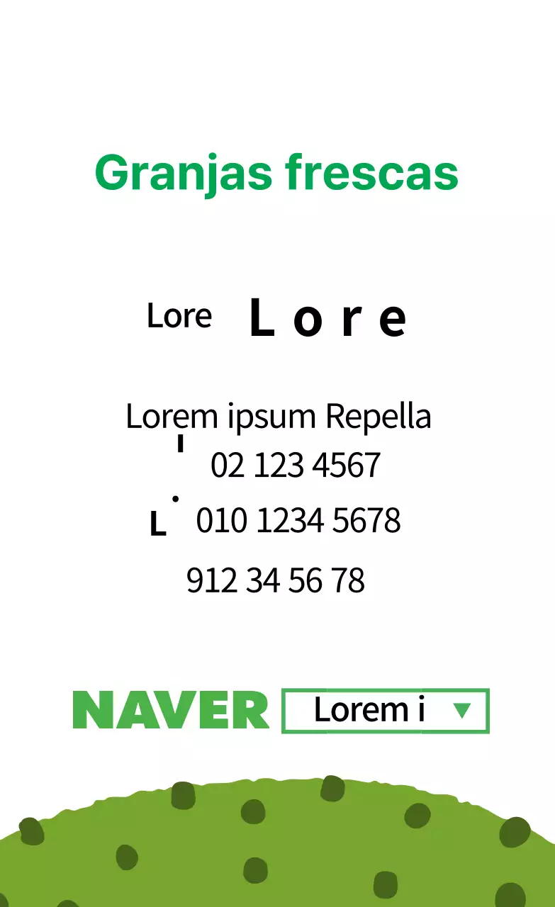 Ilustración verde bonita etiqueta de granja