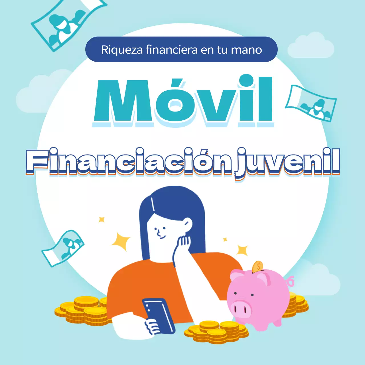Financiación móvil para jóvenes con texto resaltado en azul