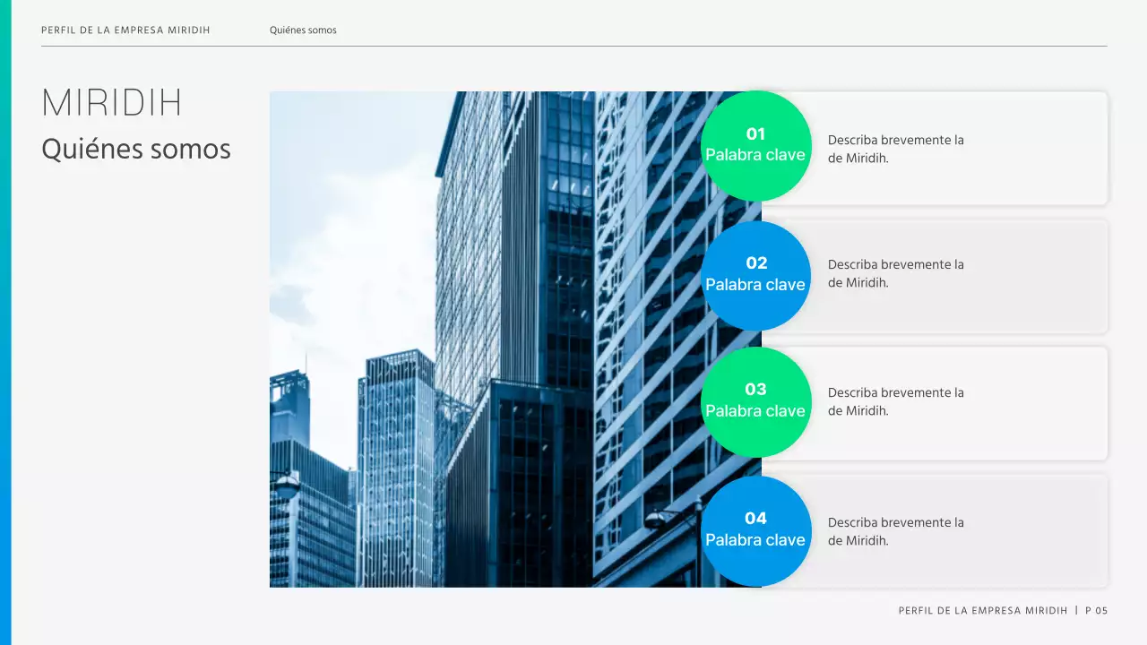 Una moderna carta de empresa en azul y chartreuse