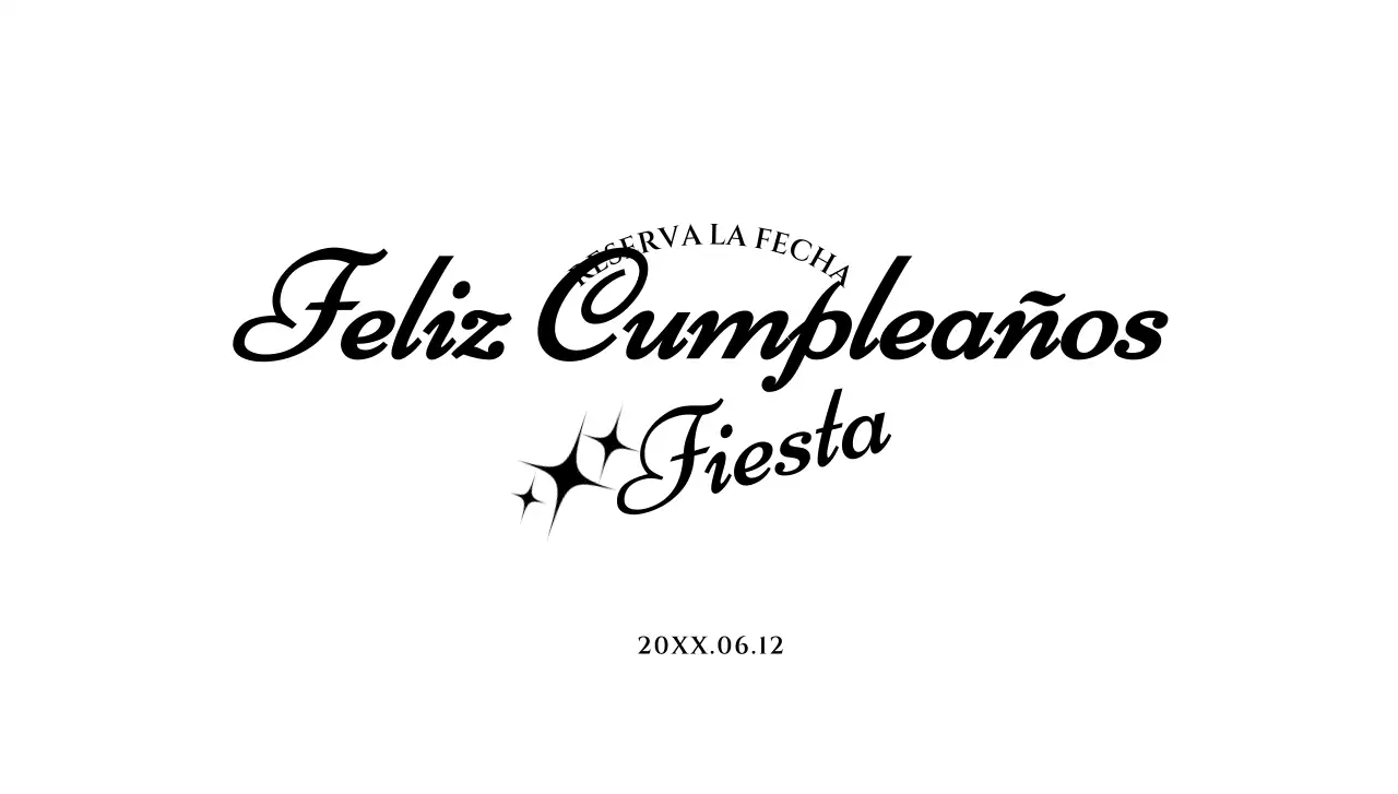 Sobre sencillo de postal de cumpleaños con texto en negro e ilustración de estrella