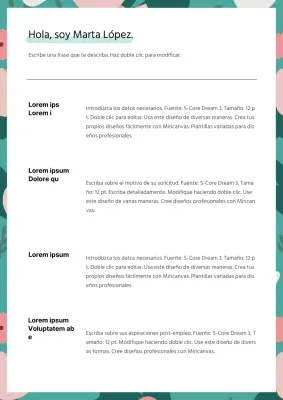 Carta de presentación turquesa limpia