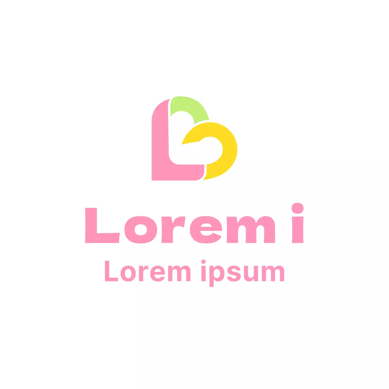 Título del logotipo de la organización de voluntarios rosa