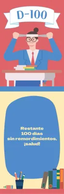 Pancarta de animación SAT Hundred Days con ilustraciones de examinandos