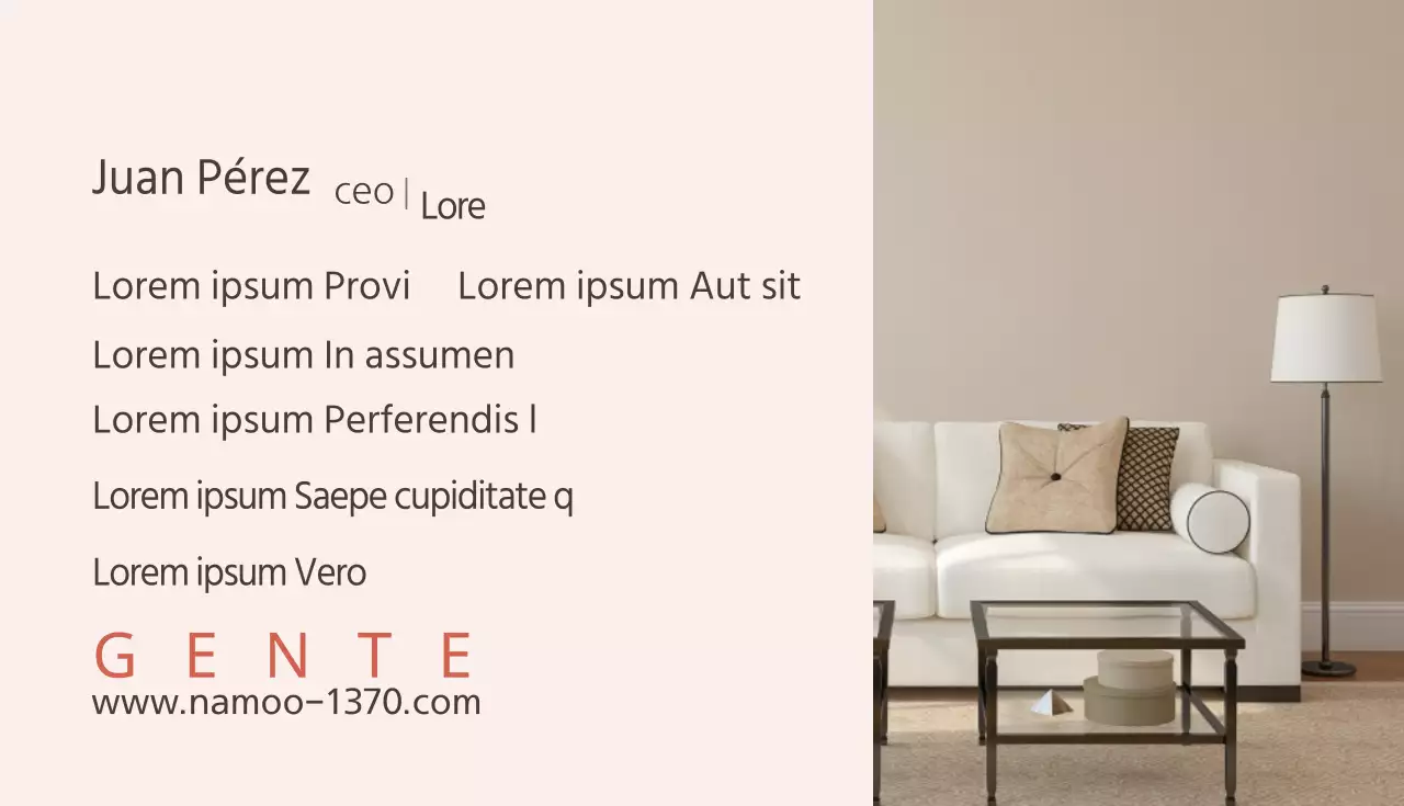 Tarjeta de visita de empresa de taller de muebles