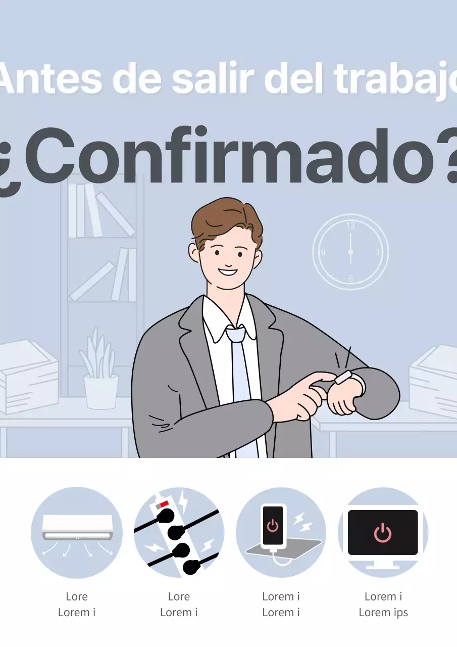 Ilustración suave con fondo azul claro para ahorrar energía