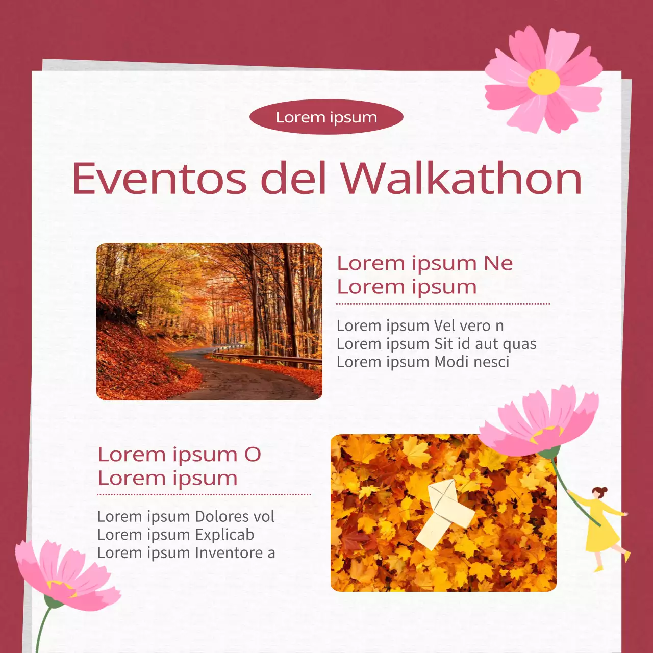 Promueva un moderno festival de otoño en rojo y naranja