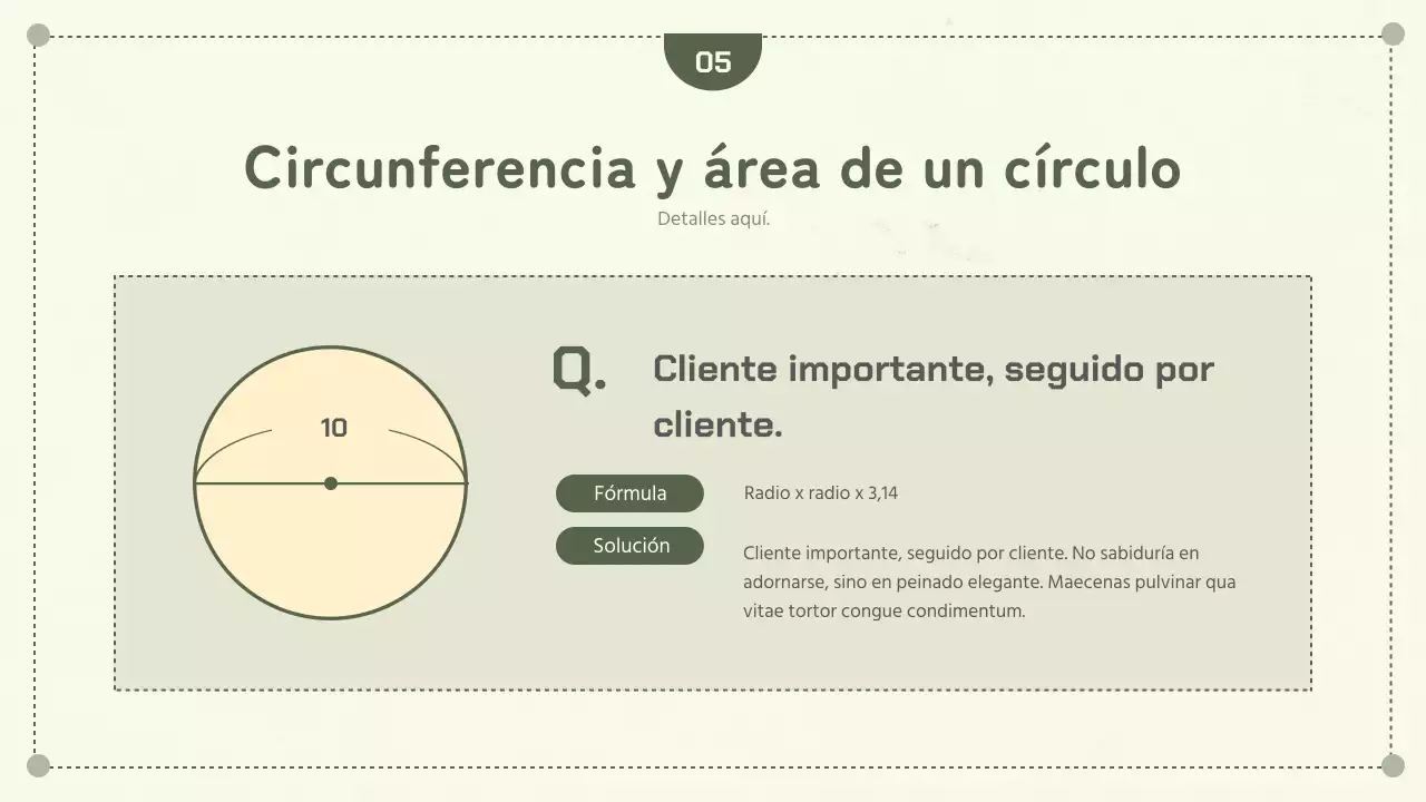 Conceptos de geometría simple verde Circunferencia y día de la tarta
