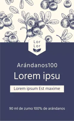 Pegatina azul marino zumo saludable de arándanos