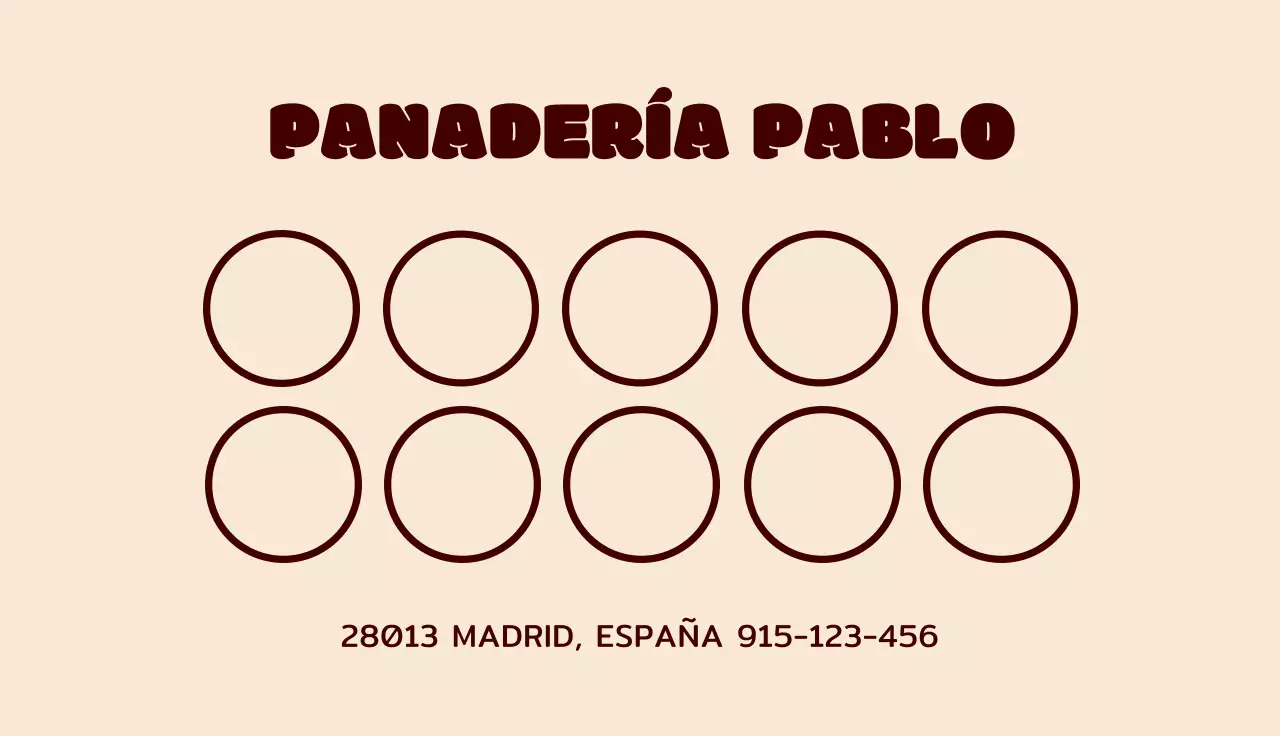 Cupón de sello con el logotipo de una panadería ilustración de pan sobre fondo beige