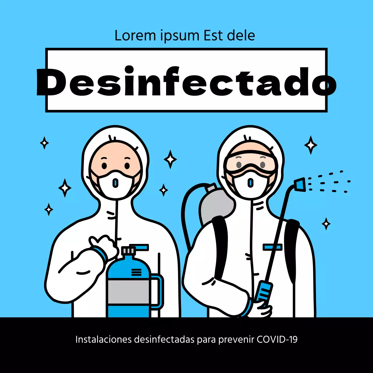 Desinfección azul Trazado finalizado Corona