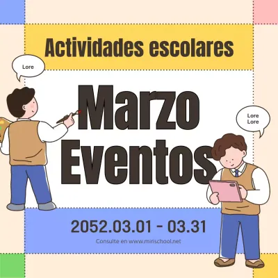 Lindo amarillo y azul información sobre eventos escolares