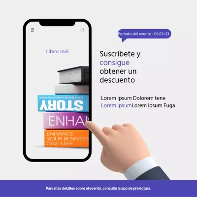 Ofertas de suscripción a aplicaciones de lectura en negro y morado