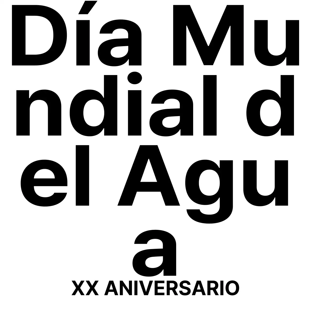 Recuerdos del Día del Agua con símbolos negros