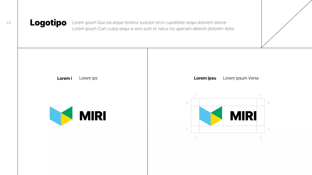 Propuesta de guía de diseño de marca sencilla con líneas negras