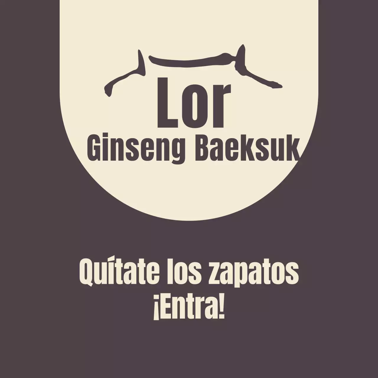 Bálsamo marrón con un cartel que pide quitarse los zapatos.