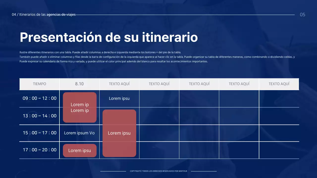 Guía de productos de viaje de temática morada
